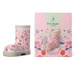 Peter Rabbit Pink Floral Wellington Boot Candle Spring Bloom 35hr Burn - Size: Medium - thumbnail 2