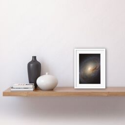 Artery8 Wall Art Print Hubble Space Astronomy NGC 3368 Orange Blue Galaxy Also Known As Messier 96 Starbirth Occurring Along Dark Dust Gas Filaments - thumbnail 2