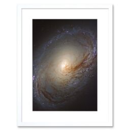Artery8 Wall Art Print Hubble Space Astronomy NGC 3368 Orange Blue Galaxy Also Known As Messier 96 Starbirth Occurring Along Dark Dust Gas Filaments - thumbnail 1