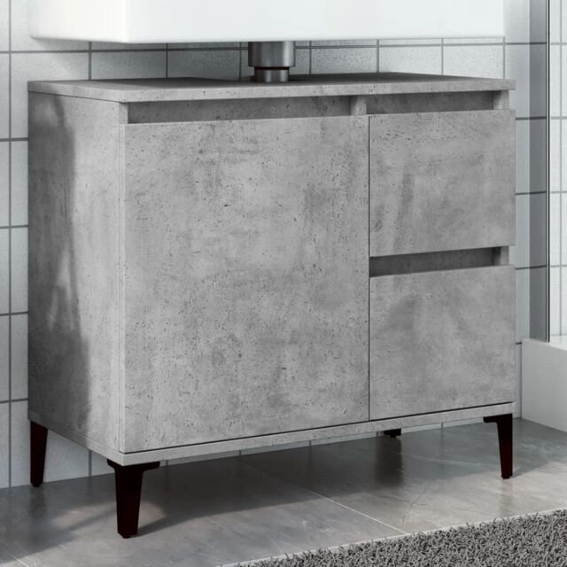 Berkfield Home Sink Cabinet Concrete Grey 65x33x60 cm Engineered Wood - Size: 65 x 33 x 60 cm - image 1