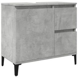 Berkfield Home Sink Cabinet Concrete Grey 65x33x60 cm Engineered Wood - Size: 65 x 33 x 60 cm - thumbnail 2