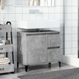 Berkfield Home Sink Cabinet Concrete Grey 65x33x60 cm Engineered Wood - Size: 65 x 33 x 60 cm - thumbnail 3