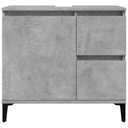 Berkfield Home Sink Cabinet Concrete Grey 65x33x60 cm Engineered Wood - Size: 65 x 33 x 60 cm - thumbnail 4