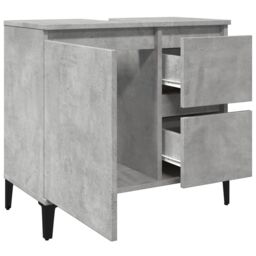 Berkfield Home Sink Cabinet Concrete Grey 65x33x60 cm Engineered Wood - Size: 65 x 33 x 60 cm - thumbnail 5