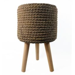 Leaf 53cm x 32cm Seagrass Style Composite Large Planter in Dark Brown - Size: 53 cm x 32 cm - thumbnail 1
