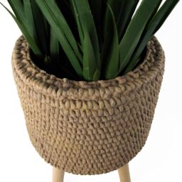 Leaf 53cm x 32cm Seagrass Style Composite Large Planter in Dark Brown - Size: 53 cm x 32 cm - thumbnail 6