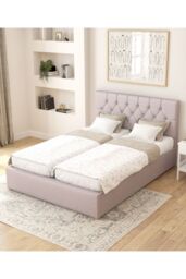 Aspire Olivier Electric Adjustable Bed Upholstered in Eire Linen Fabric with Pocket Sprung Mattress UK Made in Grey - Size: King