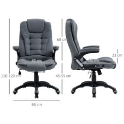 VINSETTO High Back Home Office Chair Swivel Fabric Desk Chair in Dark Grey - thumbnail 3