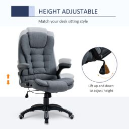 VINSETTO High Back Home Office Chair Swivel Fabric Desk Chair in Dark Grey - thumbnail 4