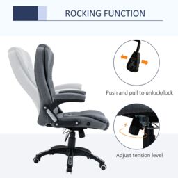 VINSETTO High Back Home Office Chair Swivel Fabric Desk Chair in Dark Grey - thumbnail 6
