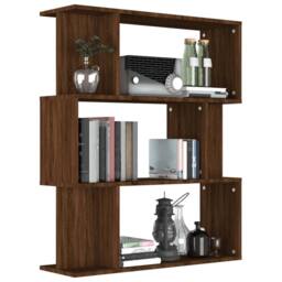 Berkfield Home Book Cabinet/Room Divider Brown Oak 80x24x96 cm Engineered Wood - Size: 80 x 24 x 96 cm - thumbnail 4