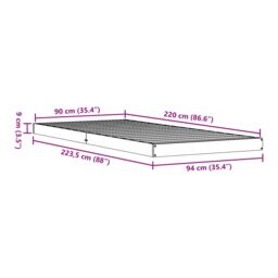 Berkfield Home Floor Bed Frame White 90x220 cm Solid Wood Pine in Beige - thumbnail 8