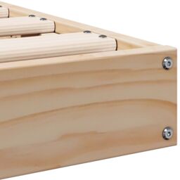 Berkfield Home Floor Bed Frame White 90x220 cm Solid Wood Pine in Beige - thumbnail 7