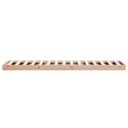 Berkfield Home Floor Bed Frame White 90x220 cm Solid Wood Pine in Beige - thumbnail 6
