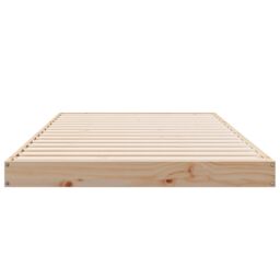 Berkfield Home Floor Bed Frame White 90x220 cm Solid Wood Pine in Beige - thumbnail 5