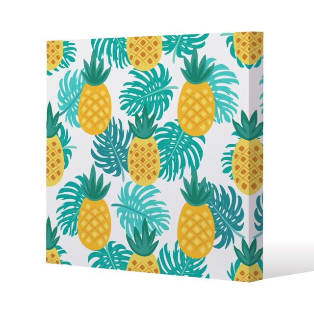 Benjamin Tate Design Pineapples (Canvas Print) / 77 x 77 x 4cm in Natural - Size: 77 x 77 x 4 cm - image 1