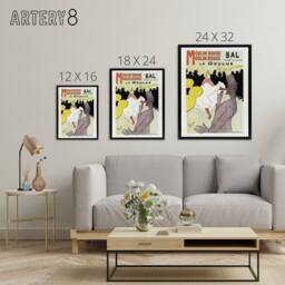 "Artery8 Moulin Rouge La Goulue Framed Canvas Wall Art Print Toulouse Lautrec - Size: W12"" x H16""" - thumbnail 4