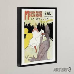 "Artery8 Moulin Rouge La Goulue Framed Canvas Wall Art Print Toulouse Lautrec - Size: W12"" x H16""" - thumbnail 2