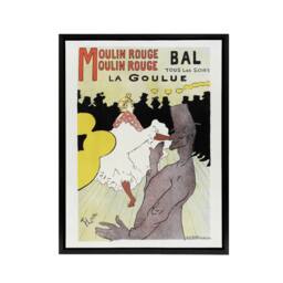 "Artery8 Moulin Rouge La Goulue Framed Canvas Wall Art Print Toulouse Lautrec - Size: W12"" x H16""" - thumbnail 1