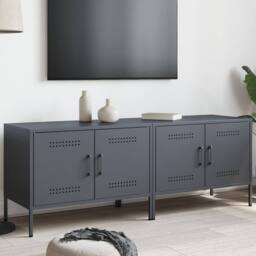 Berkfield Home TV Cabinets 2 pcs Anthracite 68x39x50.5 cm Steel in Dark Grey - thumbnail 2