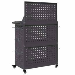 Berkfield Home Tool Trolley Black 65 x 35 x 111 cm Powder-coated steel - thumbnail 7