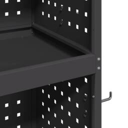 Berkfield Home Tool Trolley Black 65 x 35 x 111 cm Powder-coated steel - thumbnail 8