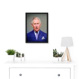 Artery8 King Charles III Third of England Scotland United Kingdom Speech Photo Artwork Framed Wall Art Print A4 in Black - thumbnail 2