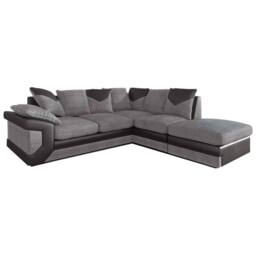 SNUG FURNITURE BIRMINGHAM LTD Dino Jumbo Cord Right Hand Facing Corner Sofa Black & Grey - thumbnail 2