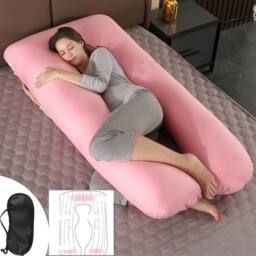 Hinsinc Pink U-Shaped Maternity Pillow for Pregnancy - thumbnail 1
