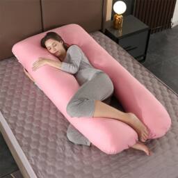 Hinsinc Pink U-Shaped Maternity Pillow for Pregnancy - thumbnail 4