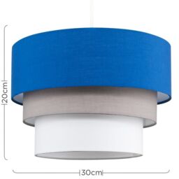 ValueLights Aztec Three Tier Drop Easy Fit Fabric Ceiling Pendant Light Lamp Shade in Blue - thumbnail 7