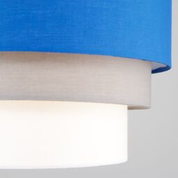 ValueLights Aztec Three Tier Drop Easy Fit Fabric Ceiling Pendant Light Lamp Shade in Blue - thumbnail 3