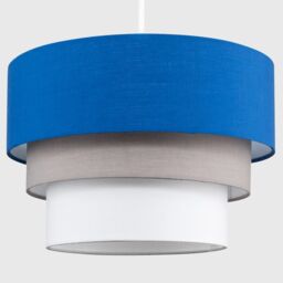 ValueLights Aztec Three Tier Drop Easy Fit Fabric Ceiling Pendant Light Lamp Shade in Blue - thumbnail 8