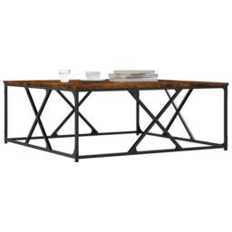 Berkfield Home Decorative Coffee Table Smoked Oak 100x100x40 cm Engineered Wood in Brown - Size: 100 x 100 x 40 cm - thumbnail 1