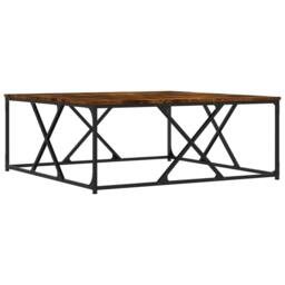 Berkfield Home Decorative Coffee Table Smoked Oak 100x100x40 cm Engineered Wood in Brown - Size: 100 x 100 x 40 cm - thumbnail 3