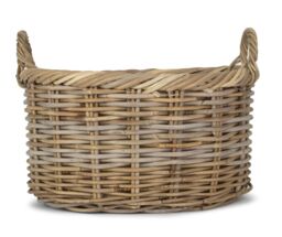 Red Hamper Rattan Medium Oval Rattan Storage Basket With Cordura Lining in Brown - thumbnail 4