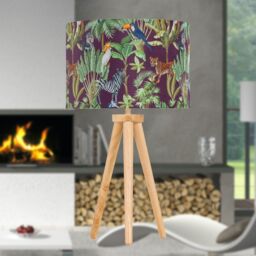 First Choice Lighting Voyage - Light Oak Table Lamp or Bedside Light with Safari Shade in Brown - thumbnail 6