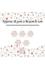 VFM e-Store Christmas Tree Decoration Hanging Glitter Snowflake Champagne in Ivory - thumbnail 2