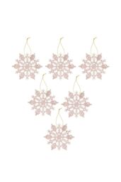 VFM e-Store Christmas Tree Decoration Hanging Glitter Snowflake Champagne in Ivory - thumbnail 1