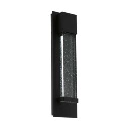 Loops IP44 Outdoor Wall Light Black Bubble Glass 3.3W Built in LED Porch Lamp