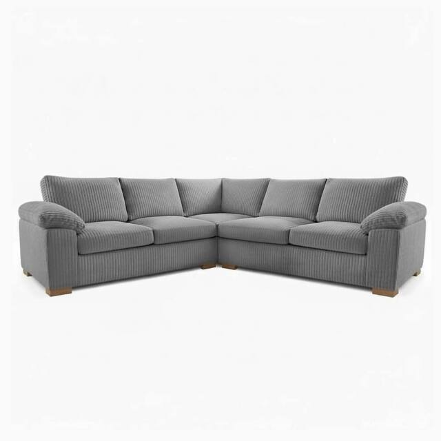 Furniture 786 Amalfi Jumbo Cord 2c2 Corner Sofa in Grey - image 1