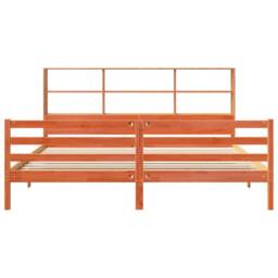 Berkfield Home Bookcase Bed Frame Wax Brown 120x190 cm Small Double Solid Wood - Size: Super King - thumbnail 4