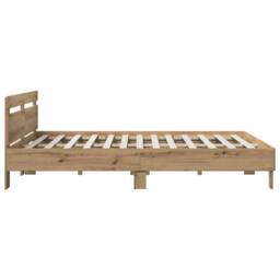 Berkfield Home Bed Frame Artisan Oak 135 x 190 cm Engineered Wood in Brown - thumbnail 5