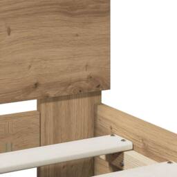 Berkfield Home Bed Frame Artisan Oak 135 x 190 cm Engineered Wood in Brown - thumbnail 7