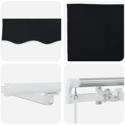 Berkfield Home Manual Retractable Awning with LED Black 400x300 cm - thumbnail 8
