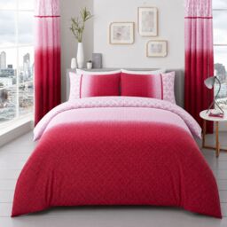 Smart Living Printed Polycotton Urban Ombre Duvet Cover With Pillowcases in Pink - Size: Double - thumbnail 2