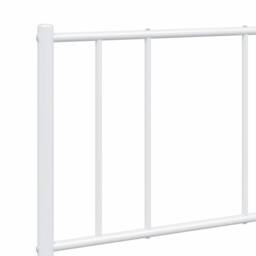 Berkfield Home Metal Bed Frame with Headboard White 135x190 cm Double - thumbnail 9