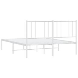 Berkfield Home Metal Bed Frame with Headboard White 135x190 cm Double - thumbnail 8