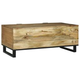 Berkfield Home Coffee Table 100x54x40 cm - Solid Mango Wood in Brown - Size: 100 x 54 x 40 cm - thumbnail 5