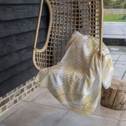 Benjamin Tate Design Golden Leaves Blanket in Natural - Size: 120 cm x 150 cm - thumbnail 4